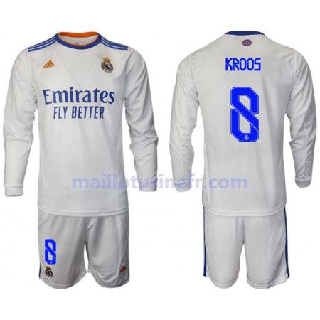 Maillot de Foot Real Madrid Kroos 8 Domicile 2021-22 Manches Longues - Enfant